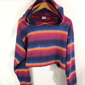 Vintage Anchor Blue Cropped Hoodie